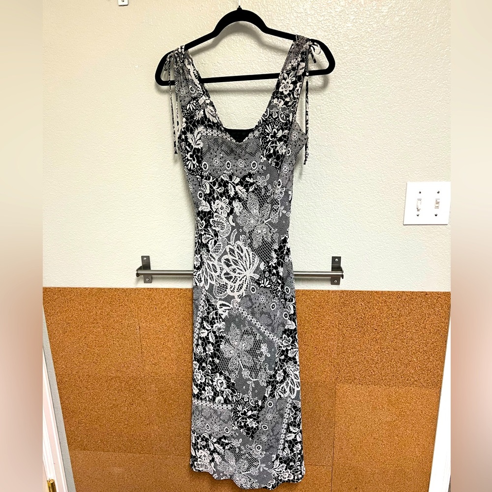 Lapis dress, size medium. Semi sweetheart neckline.